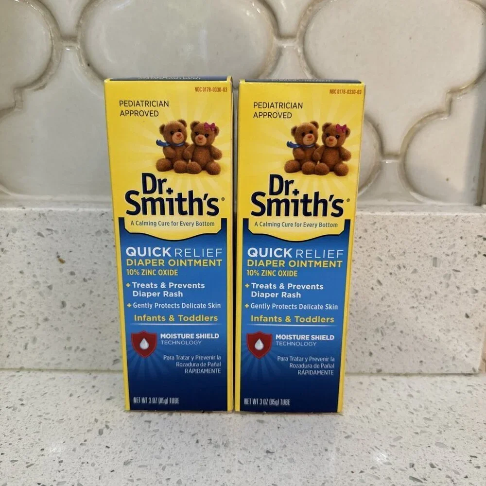 2-Dr. Smith's Quick Relief Diaper Rash Ointment, 10% zinc Oxide, 3 Oz